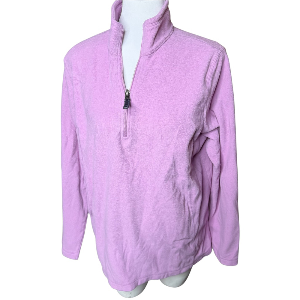 Land's End Anyweather Fleece Quarter zip popover womens large 14 16